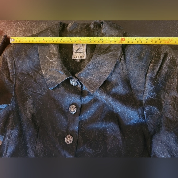 Zelda Vintage Black Blazer Steampunk Heart/Spade Design SZ 10 - Picture 9 of 13